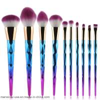 10PCS Diamond Eyebrow Brushes Set Cosmetics Powder Foundation Makeup Brushes